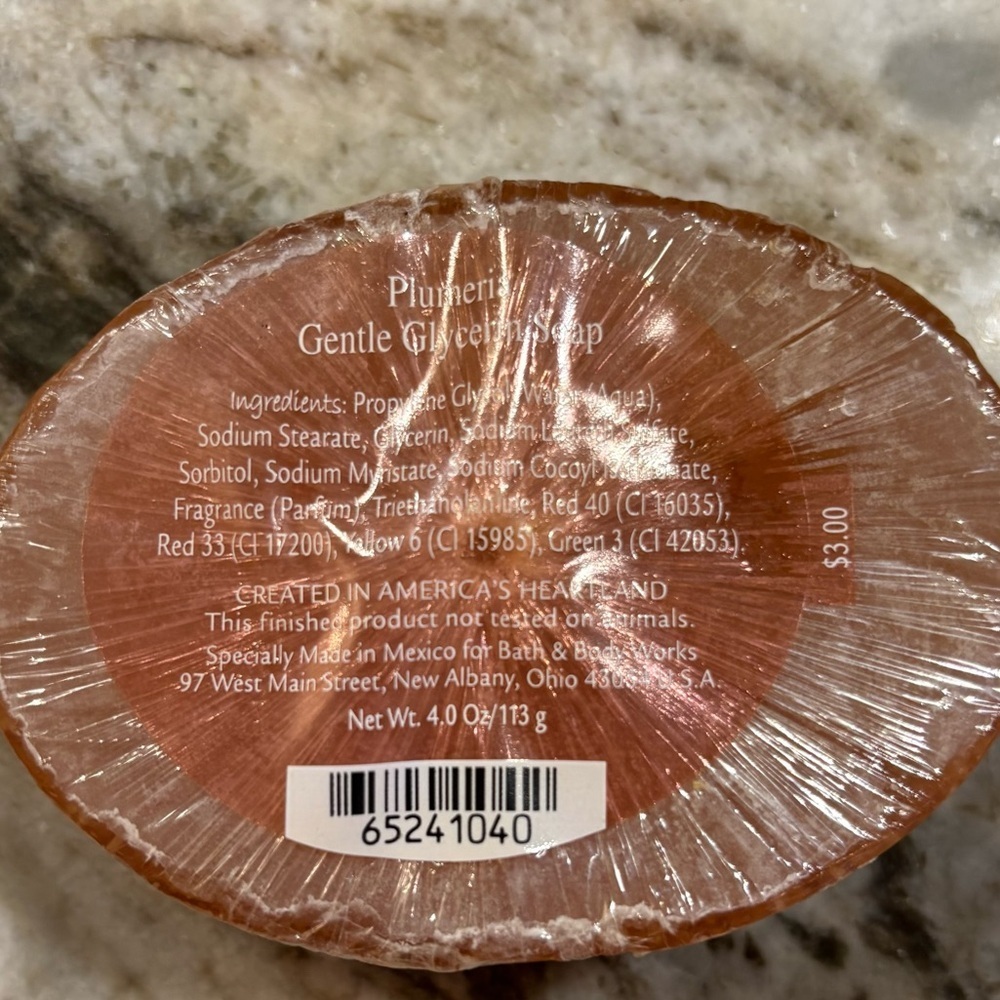 Bath & Body Works Vintage Glycerin Plumeria Bar Soap - Picture 3 of 5